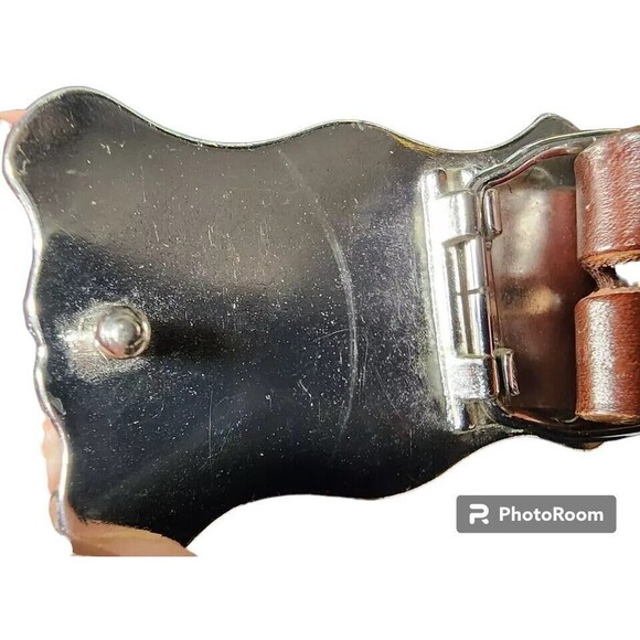 Tony Lama TEXAS Longhorn Tooled Leather Belt Kids 25" Waist - Picture 6 of 6